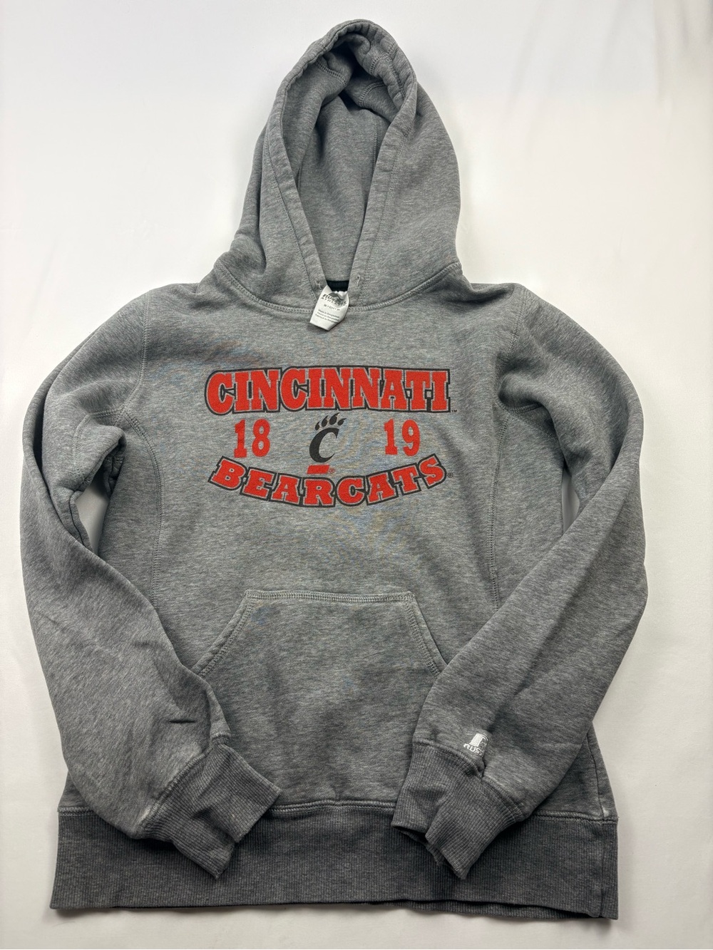 Russell Athletic Gray Cincinnati Bearcats Hoodie with Red Print